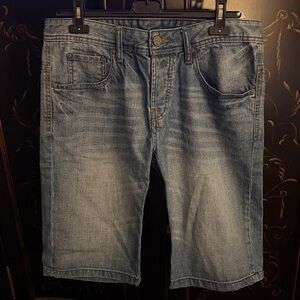 Bershka Blue Denim Jeans Men Cotton Short Made In USA
